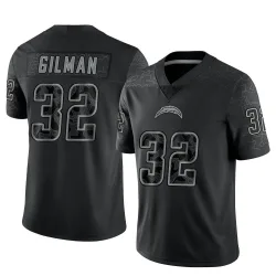 Men's Alohi Gilman Los Angeles Chargers No.32 Limited Reflective Jersey - Black