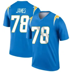 Men's Andre James Los Angeles Chargers No.78 Legend Powder Jersey - Blue