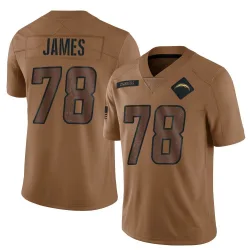 Men's Andre James Los Angeles Chargers No.78 Limited 2023 Salute To Service Jersey - Brown