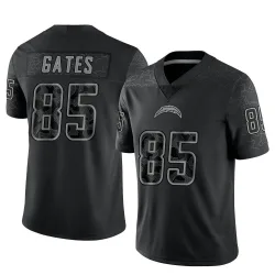 Men's Antonio Gates Los Angeles Chargers No.85 Limited Reflective Jersey - Black