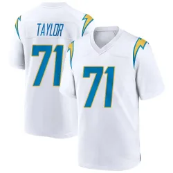 Men's Branson Taylor Los Angeles Chargers No.71 Game Jersey - White