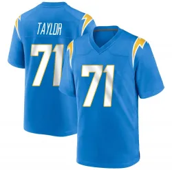 Men's Branson Taylor Los Angeles Chargers No.71 Game Powder Alternate Jersey - Blue