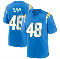 Men's Bud Dupree Los Angeles Chargers No.48 Game Powder Alternate Jersey - Blue