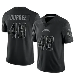Men's Bud Dupree Los Angeles Chargers No.48 Limited Reflective Jersey - Black