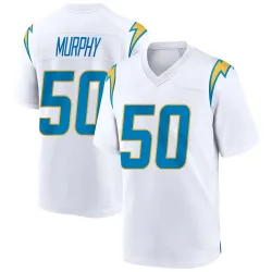 Men's Caleb Murphy Los Angeles Chargers No.50 Game Jersey - White