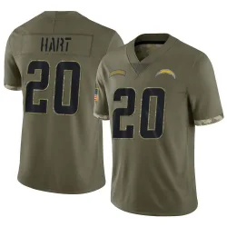 Men's Cam Hart Los Angeles Chargers No.20 Limited 2022 Salute To Service Jersey - Olive