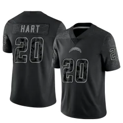 Men's Cam Hart Los Angeles Chargers No.20 Limited Reflective Jersey - Black
