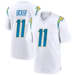 Men's Cameron Dicker Los Angeles Chargers No.11 Game Jersey - White