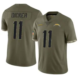 Men's Cameron Dicker Los Angeles Chargers No.11 Limited 2022 Salute To Service Jersey - Olive
