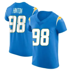 Men's Christopher Hinton Los Angeles Chargers No.98 Elite Alternate Vapor Untouchable Jersey - Blue