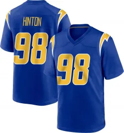 Men's Christopher Hinton Los Angeles Chargers No.98 Game 2nd Alternate Jersey - Royal