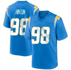 Men's Christopher Hinton Los Angeles Chargers No.98 Game Powder Alternate Jersey - Blue