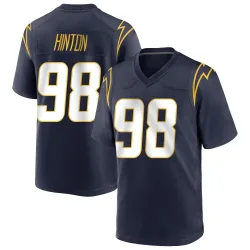 Men's Christopher Hinton Los Angeles Chargers No.98 Game Team Color Jersey - Navy