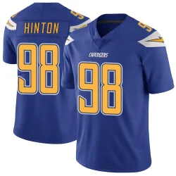 Men's Christopher Hinton Los Angeles Chargers No.98 Limited Color Rush Vapor Untouchable Jersey - Royal