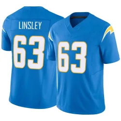 Men's Corey Linsley Los Angeles Chargers No.63 Limited Powder Vapor F.U.S.E. Jersey - Blue