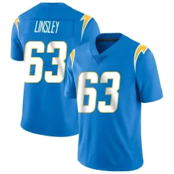 Men's Corey Linsley Los Angeles Chargers No.63 Limited Powder Vapor Untouchable Alternate Jersey - Blue