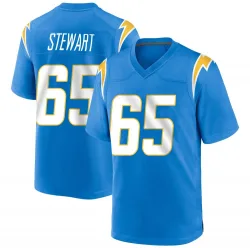 Men's Corey Stewart Los Angeles Chargers No.65 Game Powder Alternate Jersey - Blue