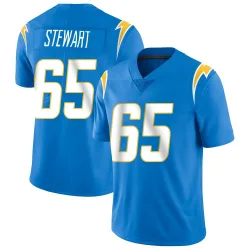 Men's Corey Stewart Los Angeles Chargers No.65 Limited Powder Vapor Untouchable Alternate Jersey - Blue