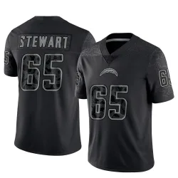 Men's Corey Stewart Los Angeles Chargers No.65 Limited Reflective Jersey - Black