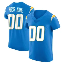Men's Custom Los Angeles Chargers No.00 Elite Alternate Vapor Untouchable Jersey - Blue