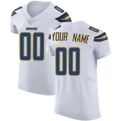 Men's Custom Los Angeles Chargers No.00 Elite Vapor Untouchable Jersey - White