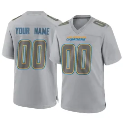 Men's Custom Los Angeles Chargers No.00 Game Atmosphere Fashion Jersey - Gray
