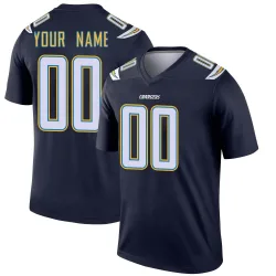 Men's Custom Los Angeles Chargers No.00 Legend Jersey - Navy