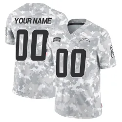 Men's Custom Los Angeles Chargers No.00 Limited 2024 Salute to Service Jersey - Arctic Camo