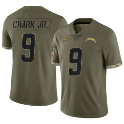 Men's DJ Chark Jr. Los Angeles Chargers No.9 Limited 2022 Salute To Service Jersey - Olive