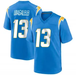Men's DJ Uiagalelei Los Angeles Chargers No.13 Game Powder Alternate Jersey - Blue