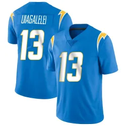 Men's DJ Uiagalelei Los Angeles Chargers No.13 Limited Powder Vapor Untouchable Alternate Jersey - Blue