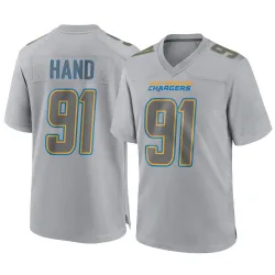 Men's Da'Shawn Hand Los Angeles Chargers No.91 Game Atmosphere Fashion Jersey - Gray