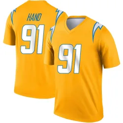 Men's Da'Shawn Hand Los Angeles Chargers No.91 Legend Inverted Jersey - Gold