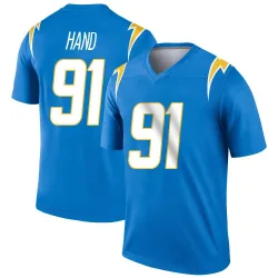 Men's Da'Shawn Hand Los Angeles Chargers No.91 Legend Powder Jersey - Blue