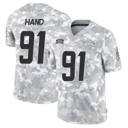 Men's Da'Shawn Hand Los Angeles Chargers No.91 Limited 2024 Salute to Service Jersey - Arctic Camo