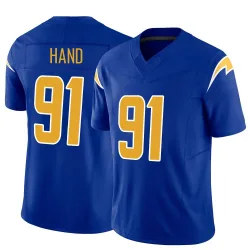 Men's Da'Shawn Hand Los Angeles Chargers No.91 Limited Vapor F.U.S.E. Jersey - Royal