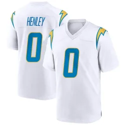 Men's Daiyan Henley Los Angeles Chargers No.0 Game Jersey - White