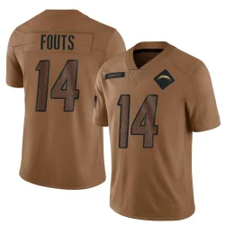 Men's Dan Fouts Los Angeles Chargers No.14 Limited 2023 Salute To Service Jersey - Brown