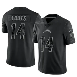 Men's Dan Fouts Los Angeles Chargers No.14 Limited Reflective Jersey - Black