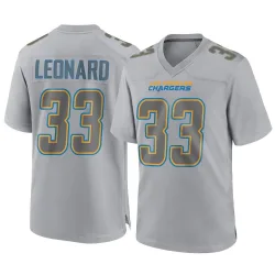 Men's Deane Leonard Los Angeles Chargers No.33 Game Atmosphere Fashion Jersey - Gray