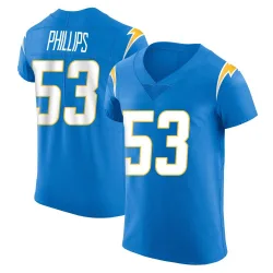 Men's Del'Shawn Phillips Los Angeles Chargers No.53 Elite Alternate Vapor Untouchable Jersey - Blue