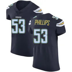 Men's Del'Shawn Phillips Los Angeles Chargers No.53 Elite Team Color Vapor Untouchable Jersey - Navy Blue
