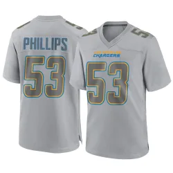 Men's Del'Shawn Phillips Los Angeles Chargers No.53 Game Atmosphere Fashion Jersey - Gray