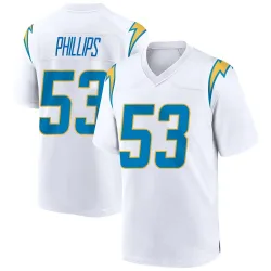 Men's Del'Shawn Phillips Los Angeles Chargers No.53 Game Jersey - White