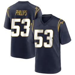 Men's Del'Shawn Phillips Los Angeles Chargers No.53 Game Team Color Jersey - Navy