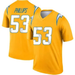 Men's Del'Shawn Phillips Los Angeles Chargers No.53 Legend Inverted Jersey - Gold