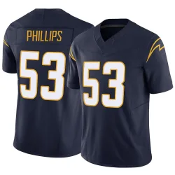 Men's Del'Shawn Phillips Los Angeles Chargers No.53 Limited Vapor F.U.S.E. Jersey - Navy