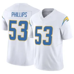 Men's Del'Shawn Phillips Los Angeles Chargers No.53 Limited Vapor F.U.S.E. Jersey - White
