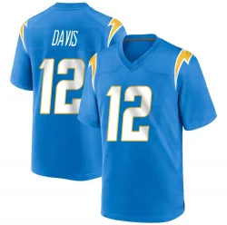 Men's Derius Davis Los Angeles Chargers No.12 Game Powder Alternate Jersey - Blue