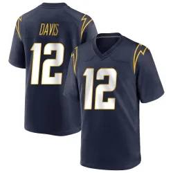 Men's Derius Davis Los Angeles Chargers No.12 Game Team Color Jersey - Navy